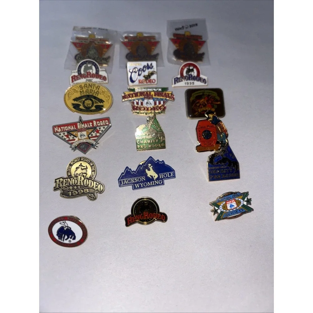 Rare 1990s Rodeo Pin‎ Collection Lot of 18 - National Finals, Bull Riding, NFR